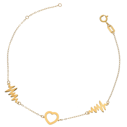Gold Heart with Heartbeat Bracelet 18KT - FKJBRL18K9382