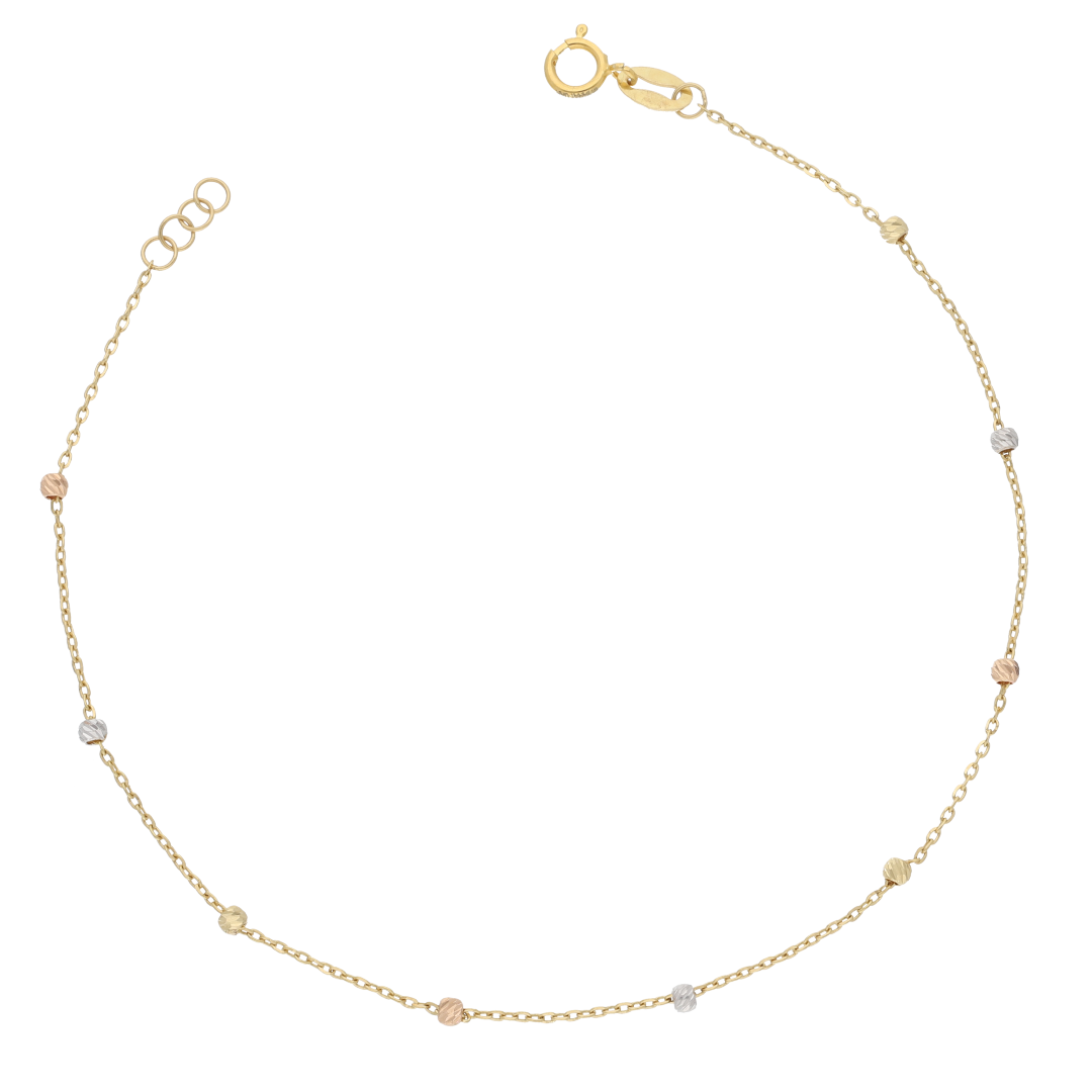 Gold Round Stud Shaped Bracelet 18KT - FKJBRL18K9383