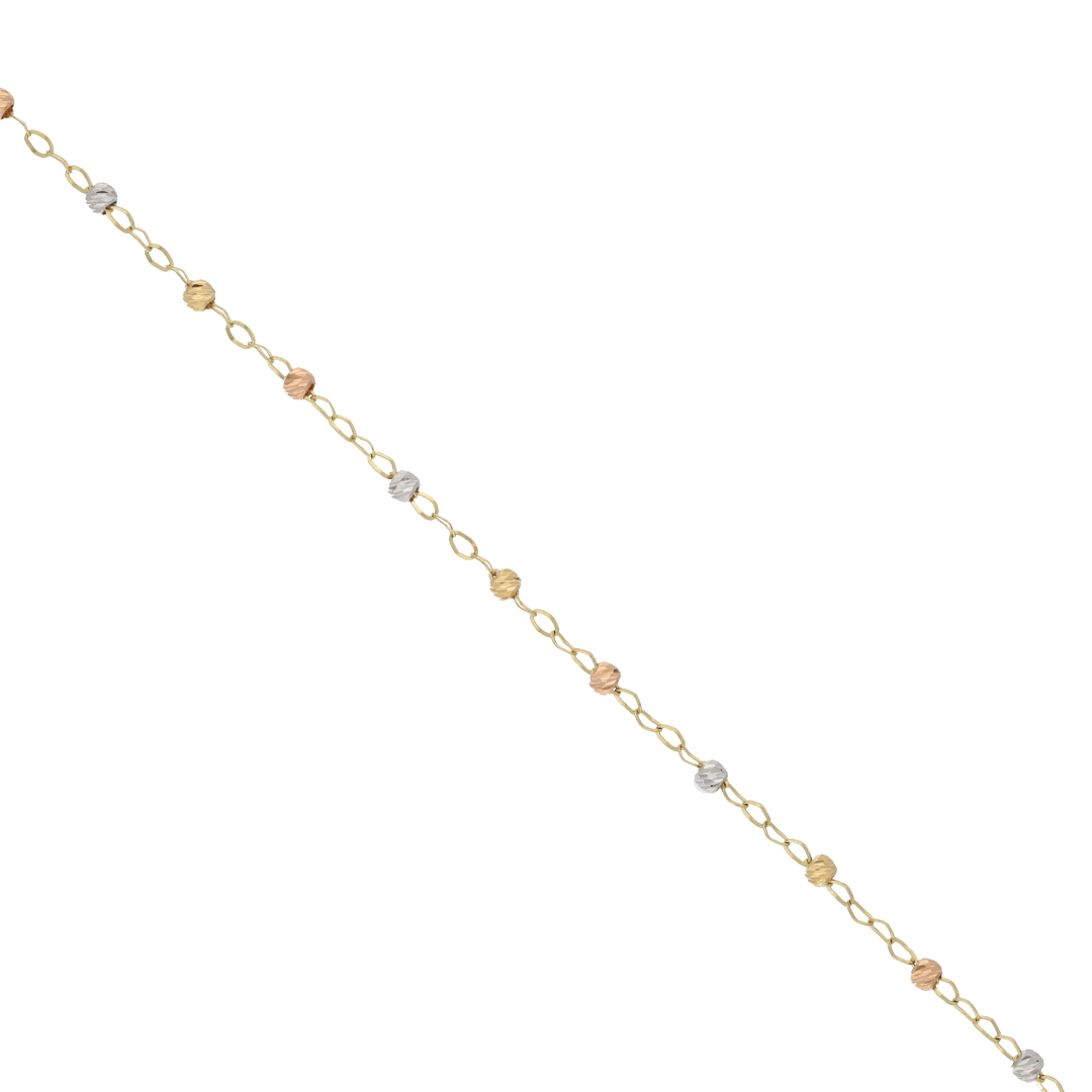 Gold Round Stud Shaped Bracelet 18KT - FKJBRL18K9384