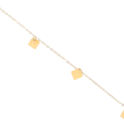 Gold Square Shaped Bracelet 18KT - FKJBRL18K9394