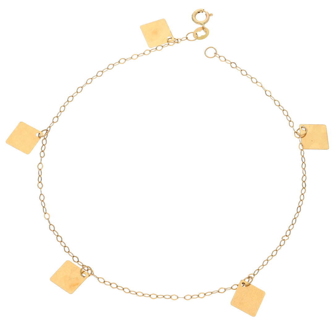 Gold Square Shaped Bracelet 18KT - FKJBRL18K9394