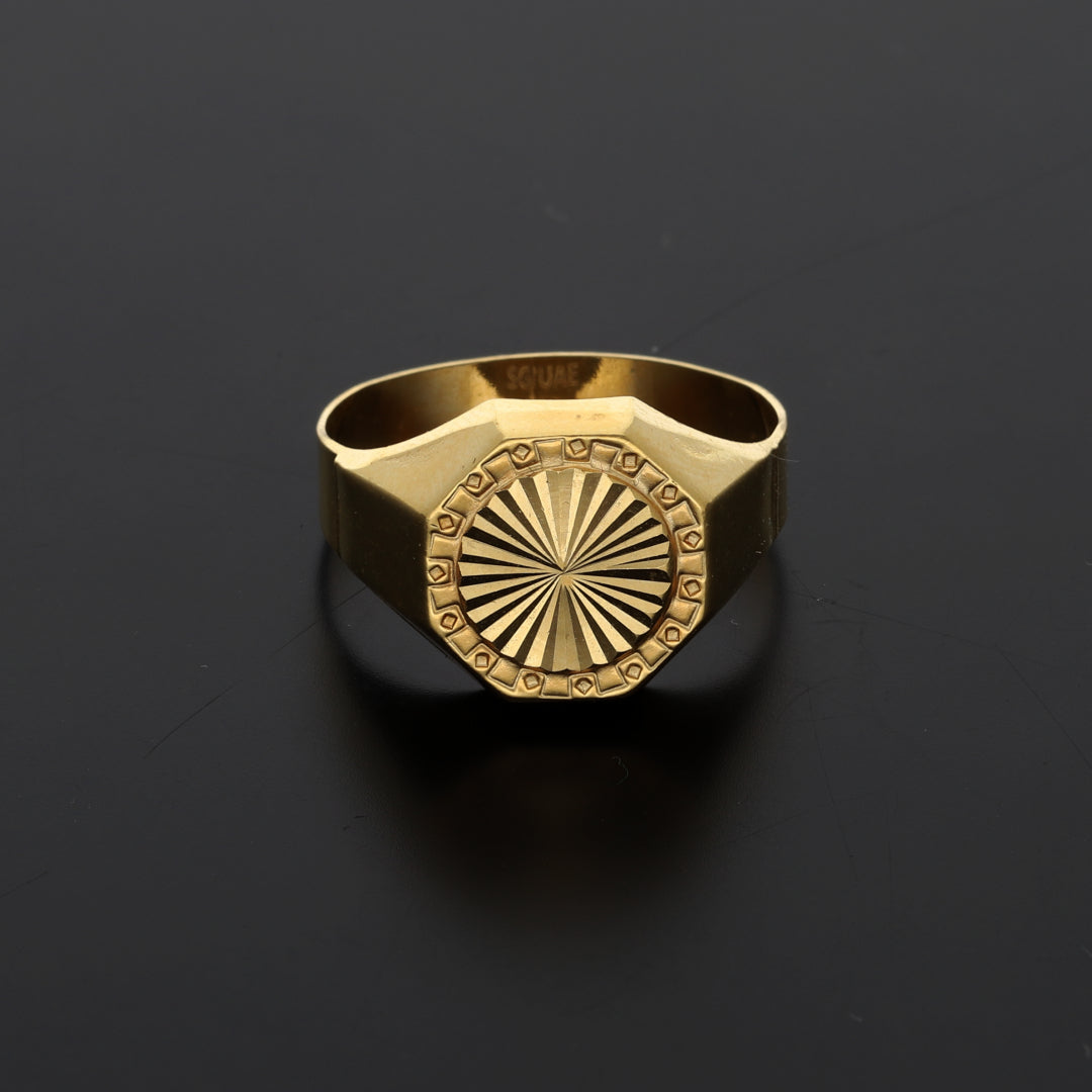 Gold Classy Stud Design in Men's Ring 18KT - FKJRN18K9431