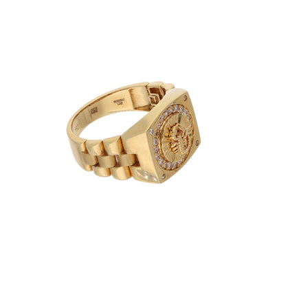 Gold Stud Scorpion Design in Men's Ring 18KT - FKJRN18K9432