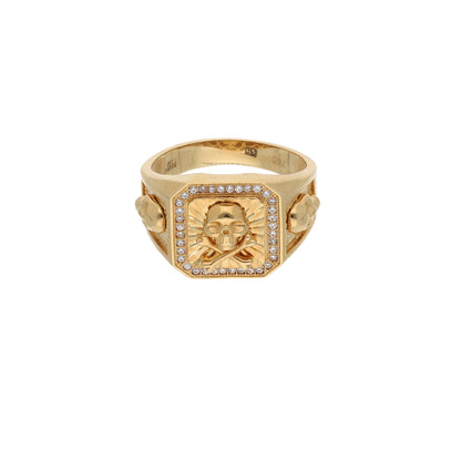 Gold Skull Design in Men's Ring 18KT - FKJRN18K9429