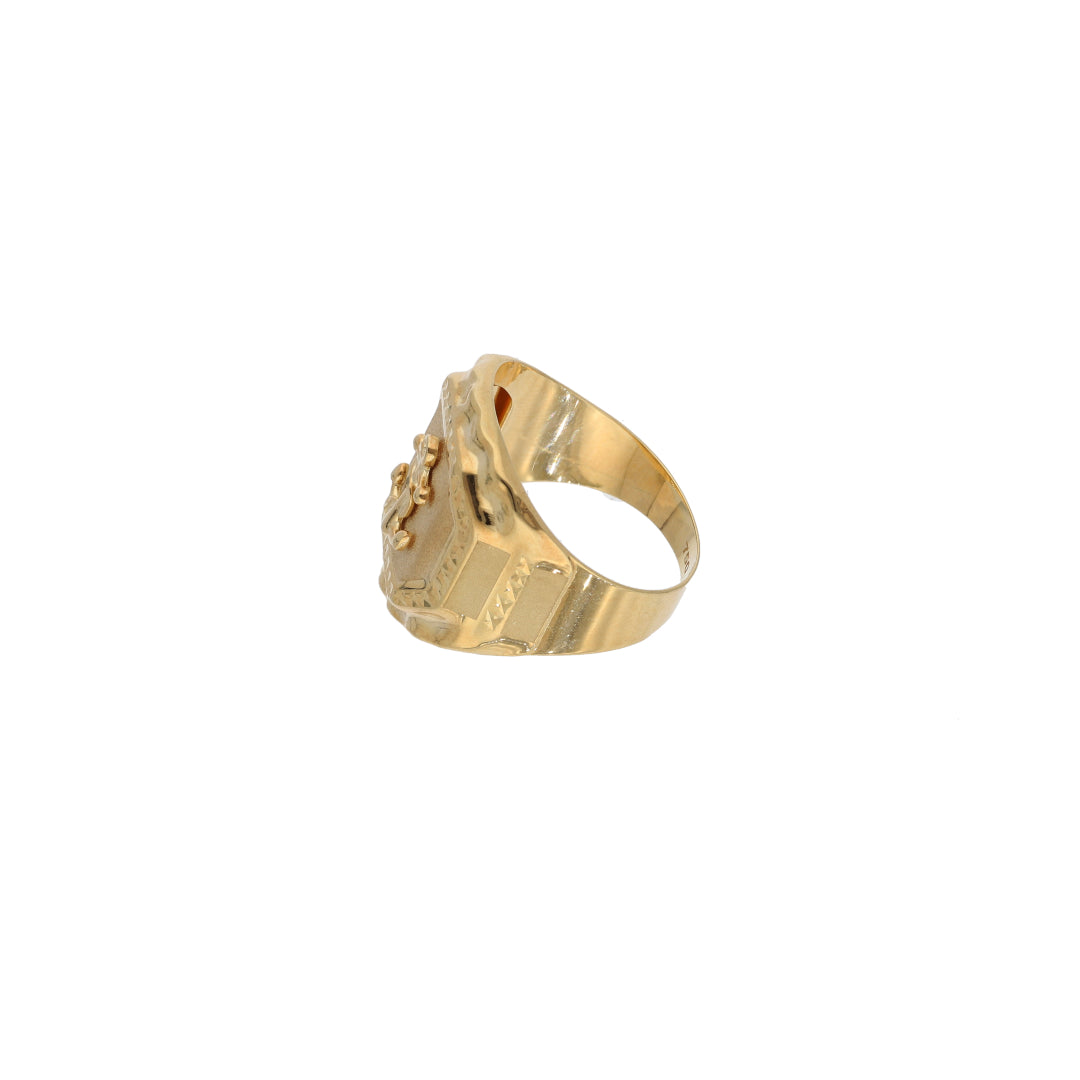 Gold Stud Anchor Design in Men's Ring 18KT - FKJRN18K9433