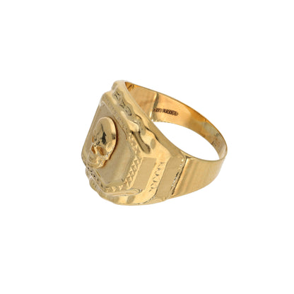 Gold Stud Skull Design in Men's Ring 18KT - FKJRN18K9430