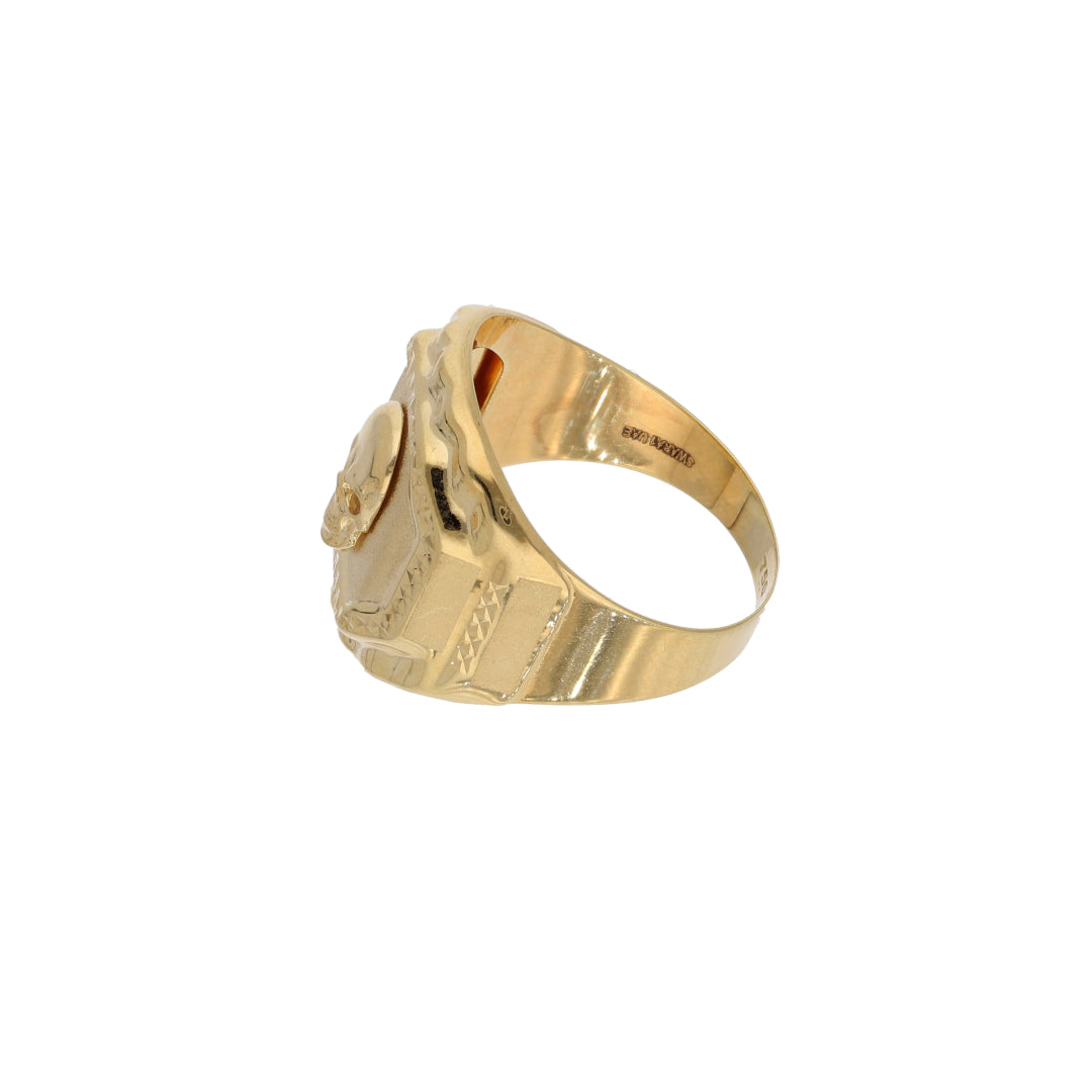 Gold Stud Skull Design in Men's Ring 18KT - FKJRN18K9430