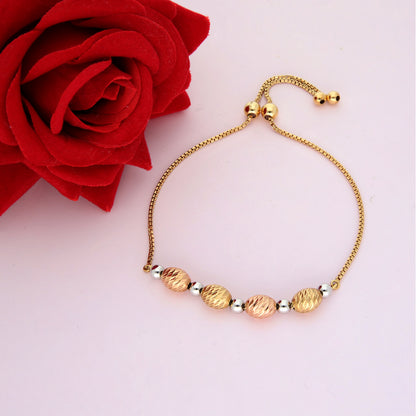 Gold Stud Oval Shaped Bracelet 18KT - FKJBRL18K9424