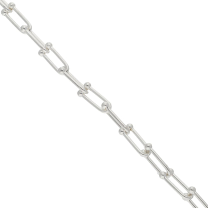 Sterling Silver 925 8.5 Inches Paper Clip Bracelet - FKJBRLSL9452