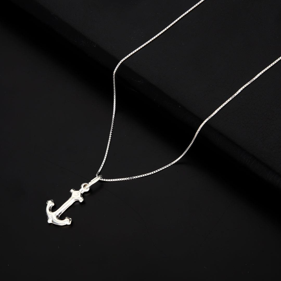 Sterling Silver 925 Necklace (Chain with Anchor Pendant) - FKJNKLSL9514