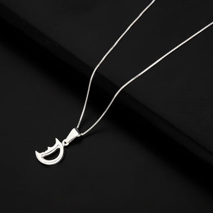 Sterling Silver 925 Necklace (Chain with Half Moon Pendant) - FKJNKLSL9516