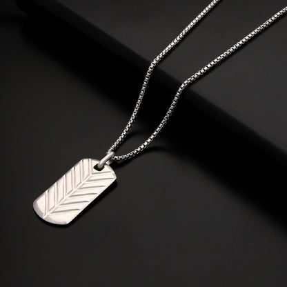 Sterling Silver 925 White Tags Men's Necklace - FKJNKLSL9649