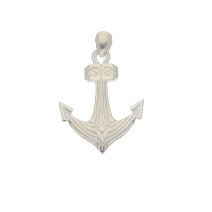 Sterling Silver 925 Anchor Pendant Men's Necklace - FKJPNDSL9652