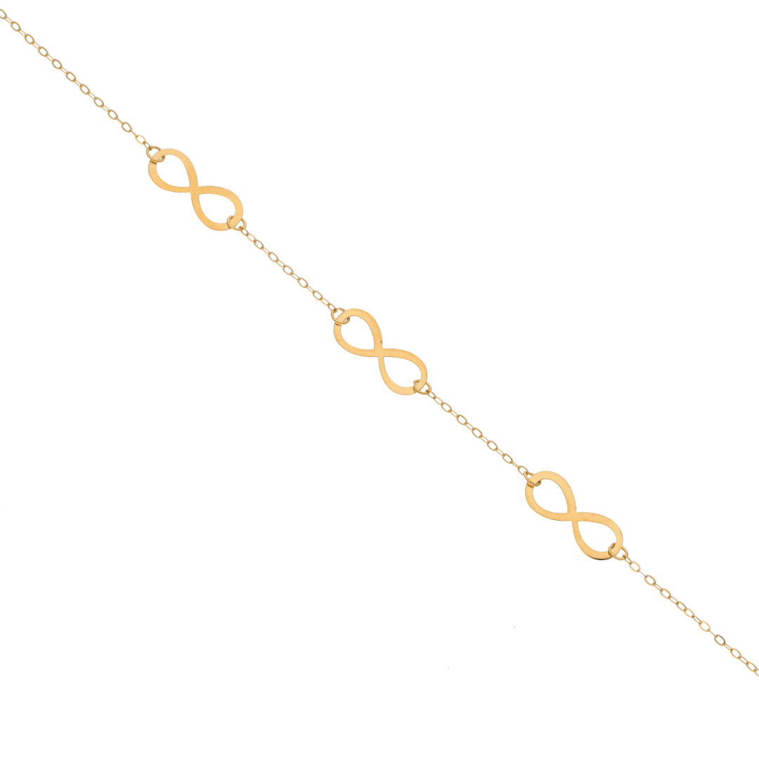 Gold Infinity Shaped Bracelet 21KT - FKJBRL21KM9501