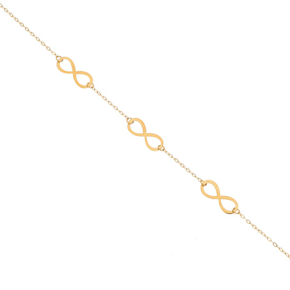 Gold Infinity Shaped Bracelet 21KT - FKJBRL21KM9501