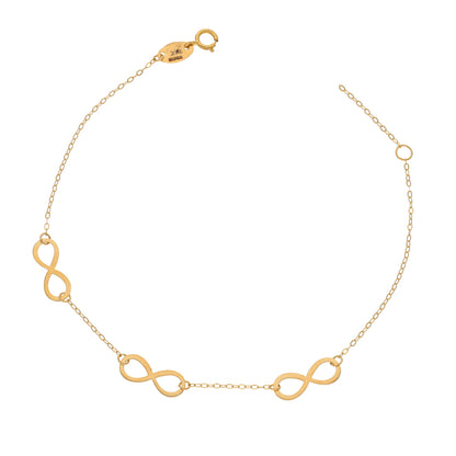 Gold Infinity Shaped Bracelet 21KT - FKJBRL21KM9501