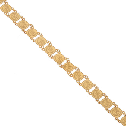 Gold Fancy Coin Bracelet 21KT - FKJBRL21KM9668