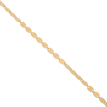 Gold Oval Shaped Disk Chain Anklets 21KT - FKJANKL21KM9671