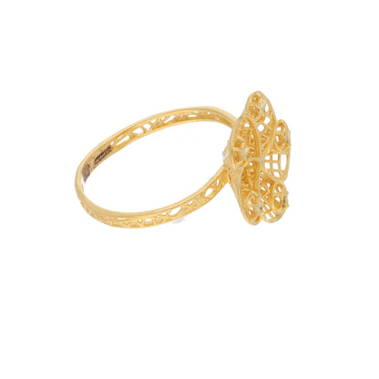 Gold Flower Design Ring 21KT - FKJRN21KM9675