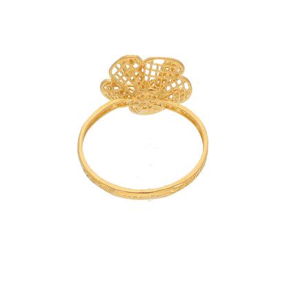 Gold Flower Design Ring 21KT - FKJRN21KM9675