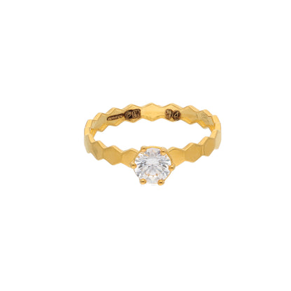 Gold Chaumet Honeycomb Design Ring 21KT - FKJRN21KM9679