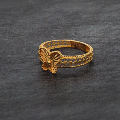 Gold Fashionable Butterfly Design Ring 21KT - FKJRN21KM9682