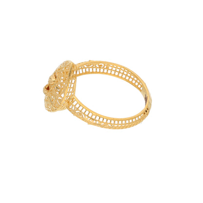 Gold Floral Design Ring 21KT - FKJRN21KM9685