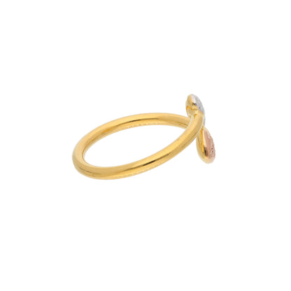 Gold Double Heart Shaped Ring 21KT - FKJRN21KM9686