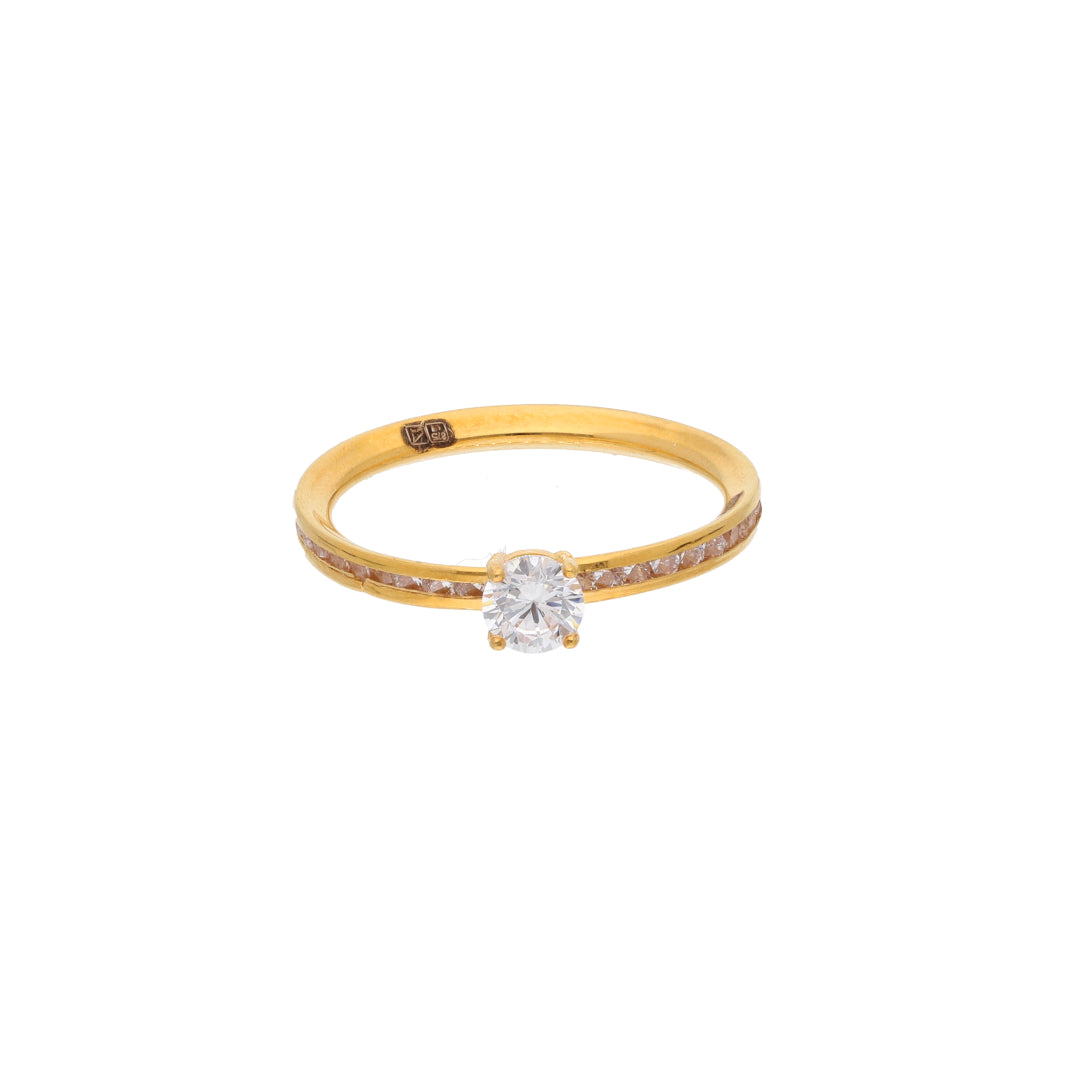 Gold Cubic Zircon Ring 21KT - FKJRN21KM9687