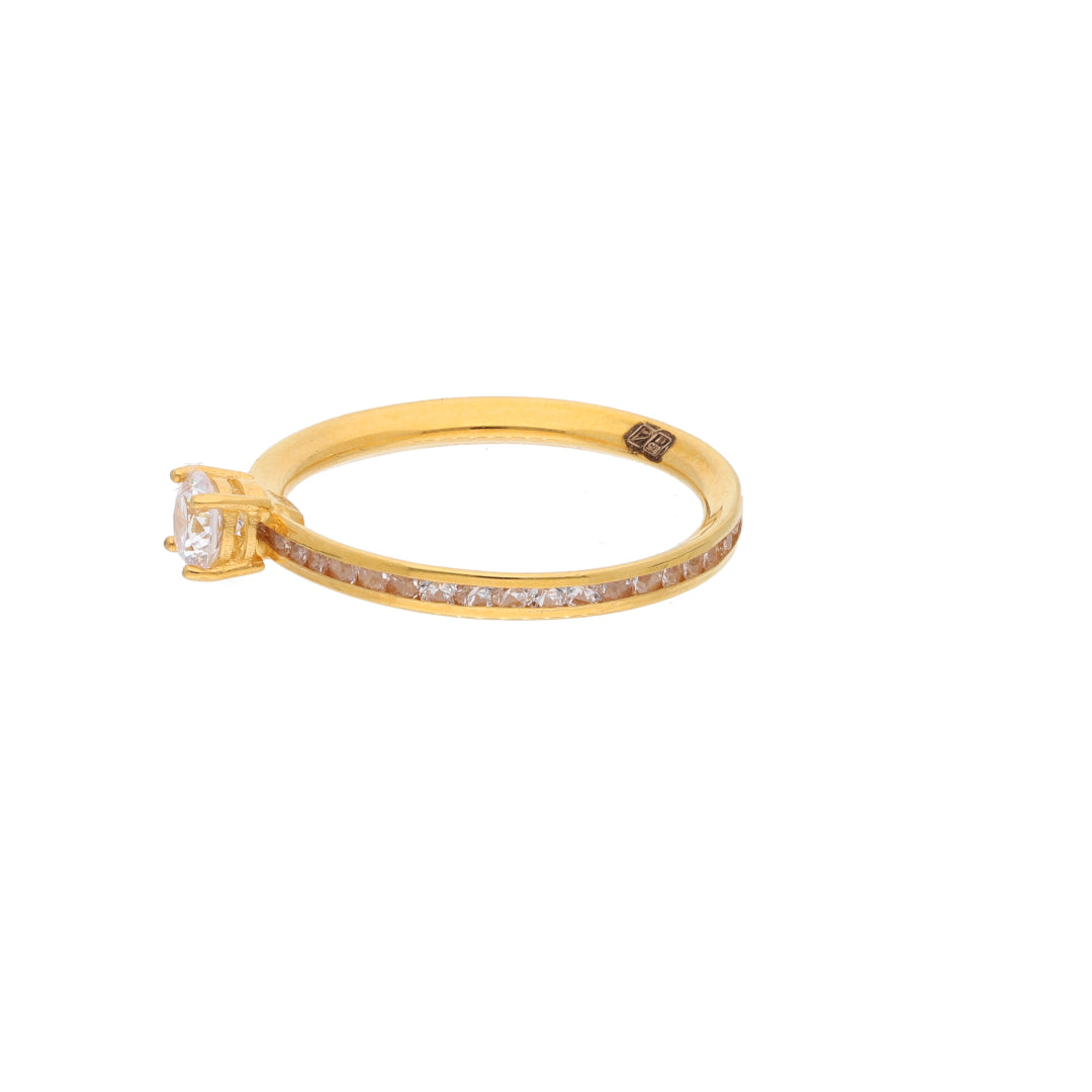 Gold Cubic Zircon Ring 21KT - FKJRN21KM9687