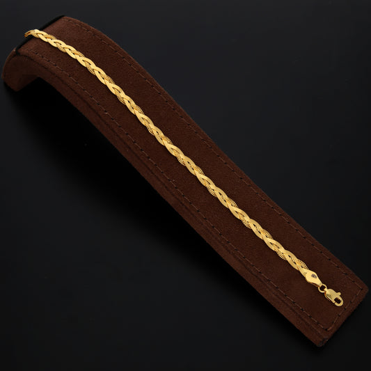 Gold Braid Shaped Bracelet 21KT - FKJBRL21KM9551