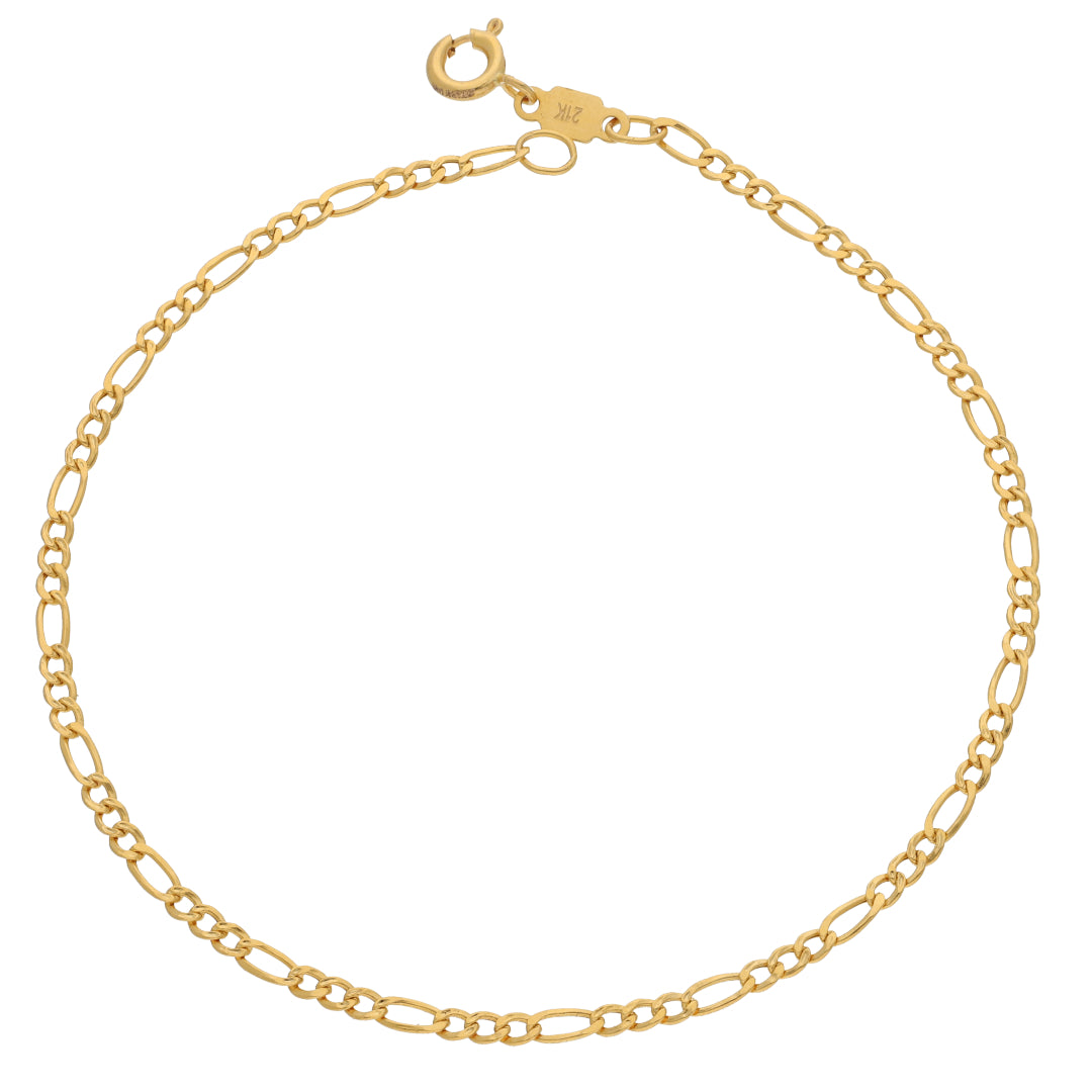 Gold Figaro Bracelet 21KT - FKJBRL21KM9547