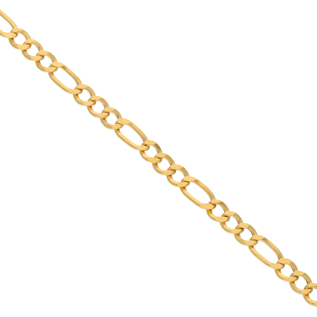 Gold Figaro Shaped Bracelet 21KT - FKJBRL21KM9549