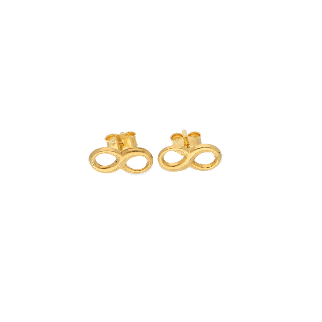 Gold Infinity Shaped Stud Clip Earrings 21KT - FKJERN21KM9590