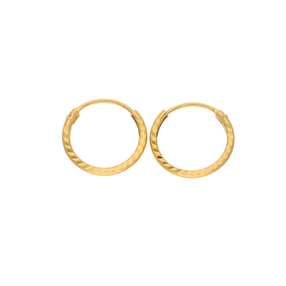 Gold Hollow Round Shaped Clip Earrings 21KT - FKJERN21KM9594