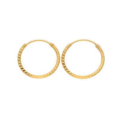 Gold Hollow Round Shaped Clip Earrings 21KT - FKJERN21KM9595