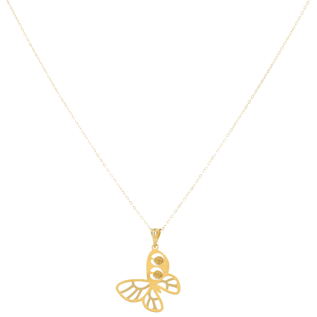 Gold Necklace (Chain Butterfly Shaped Pendant) 21KT - FKJNKL21KM9568