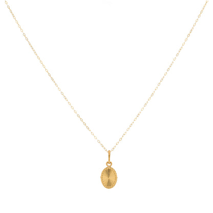 Gold Necklace (Chain Classic Oval Shaped Pendant) 21KT - FKJNKL21KM9579