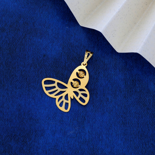 Gold Butterfly Shaped Pendant 21KT - FKJPND21KM9568