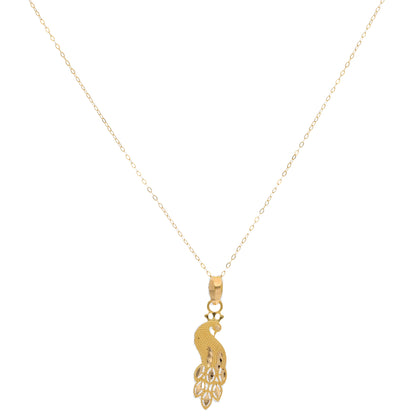 Gold Necklace (Chain Peacock Shaped Pendant) 21KT - FKJNKL21KM9598