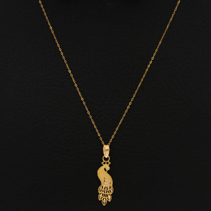 Gold Necklace (Chain Peacock Shaped Pendant) 21KT - FKJNKL21KM9598