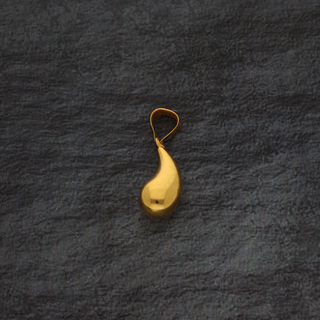 Gold Tear Drop Shaped Pendant 21KT - FKJPND21KM9599