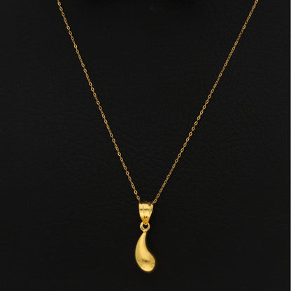 Gold Necklace (Chain Tear Drop Shaped Pendant) 21KT - FKJNKL21KM9600