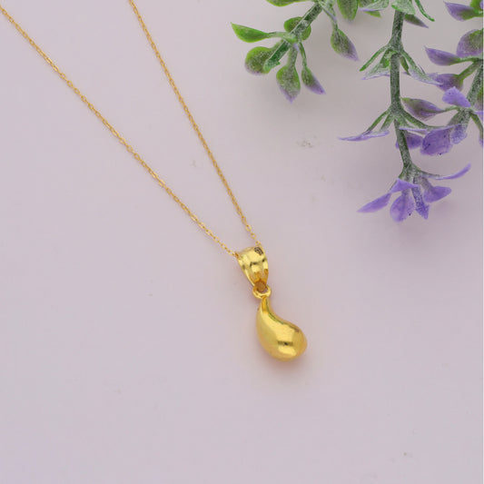 Gold Necklace (Chain Tear Drop Shaped Pendant) 21KT - FKJNKL21KM9600