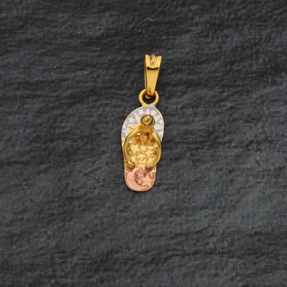 Gold Flip-Flop Shaped Pendant 21KT - FKJPND21KM9610