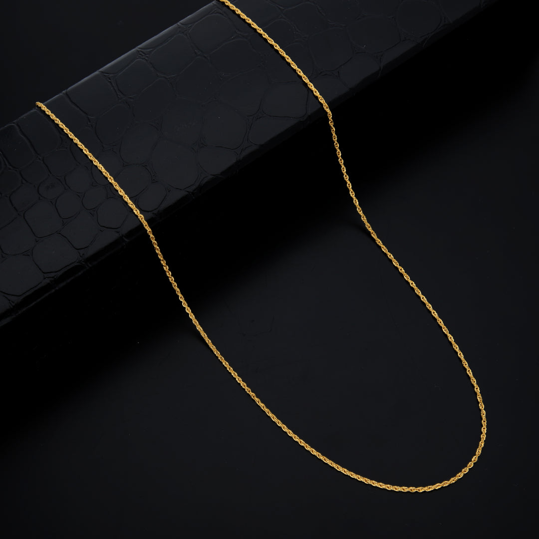 Gold 18 Inches Rope Chain 21KT - FKJCN21KM9688