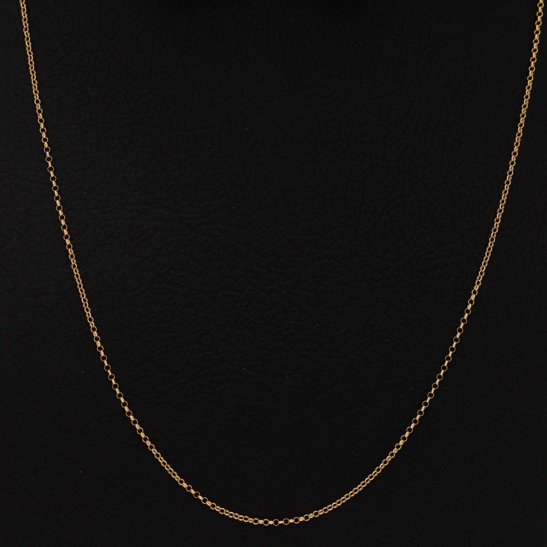 Gold 18 Inches Interlink Chain 21KT - FKJCN21KM9690