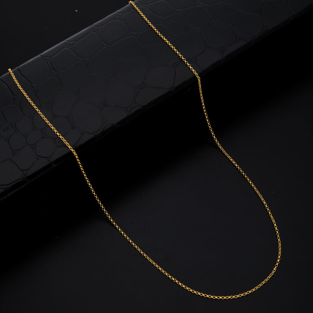 Gold 18 Inches Interlink Chain 21KT - FKJCN21KM9690