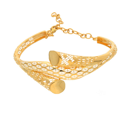 Gold Cutwork Fancy Shaped Bangle 21KT - FKJBNG21KM9703