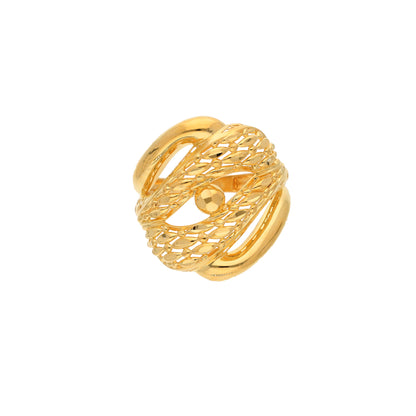 Gold Hollow Stripe & Radiant Design Ring 21KT - FKJRN21KM9706